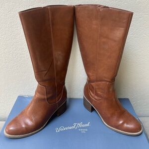 Universal Thread Women's Cognac Brown Tatiana Boots with Memory Foam
